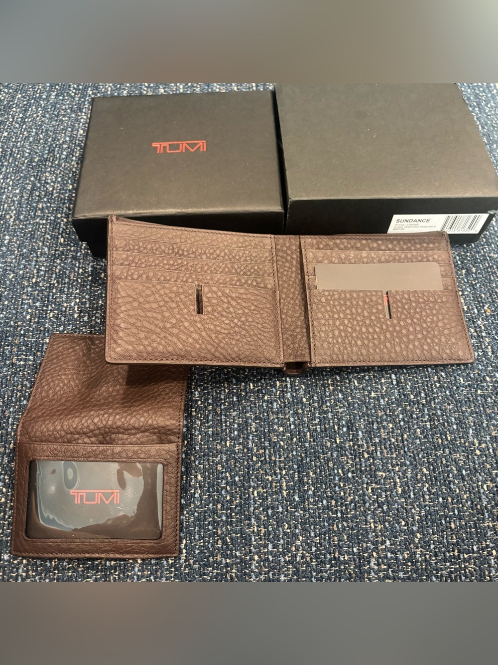 TUMI Brown Leather Bi-Fold Wallet